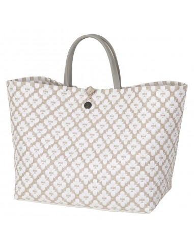Motif Bag - Shopper with white pattern size L with short PU Handles