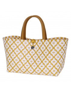 Mini Motif Bag - Handbag with white pattern size S with short PU Handles